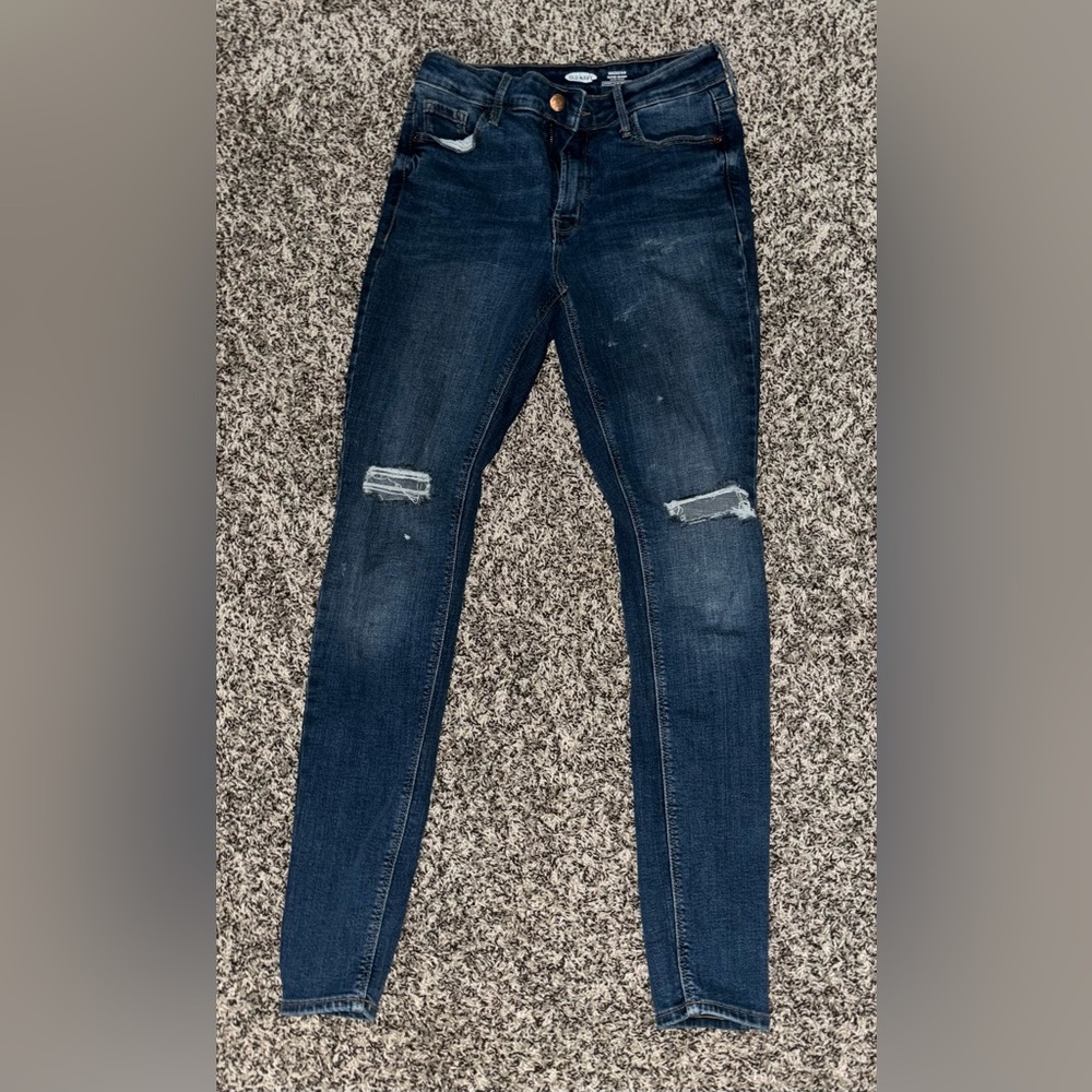 Old Navy Dark Wash High Rise Rockstar Super Skinny Jeans
